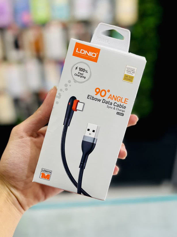 کابل شارژر 90 درجه USB-C به طول 1متر 2.4 آمپر مدل LDNIO LS561