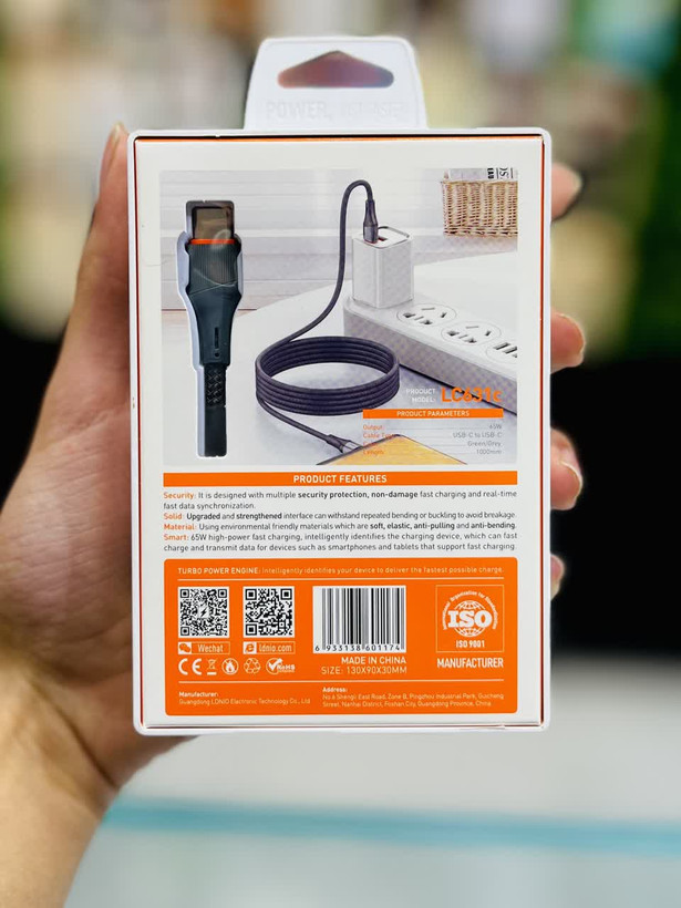 کابل USB-C الدینیو مدل LD-LC631 طول 1 متر