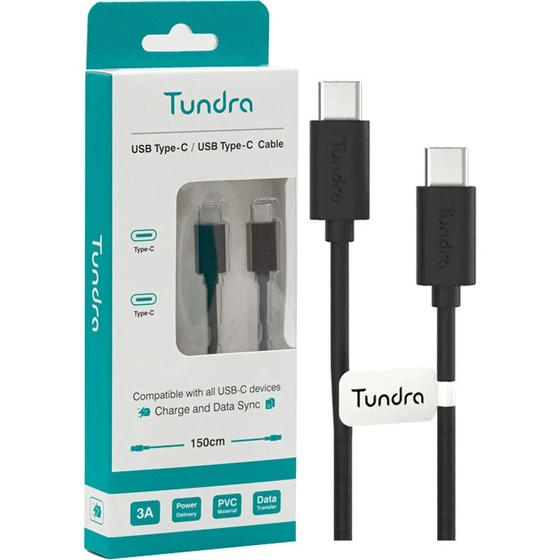 کابل دو سر تایپ سی فست شارژ 3 آمپر تاندرا T10C-C150 طول 1.5 متر فست شارژ با گارانتی شرکتی