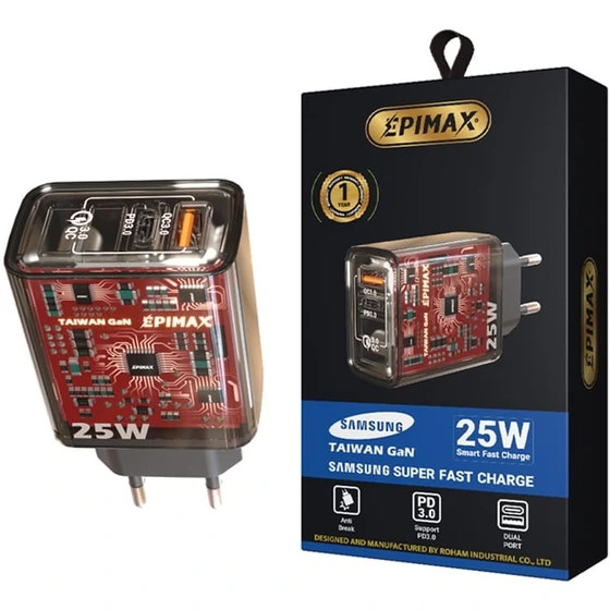 آداپتور هوشمند 18+25 وات گان سوپرفست اپی مکس EPIMAX مدل EU-150