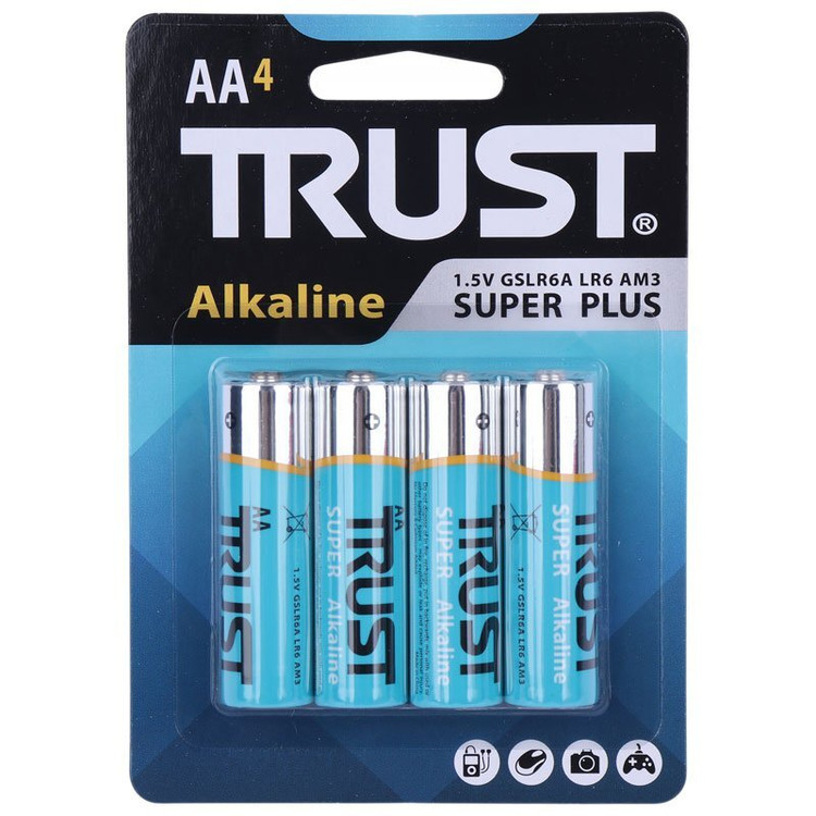 باتری چهارتایی قلمی تراست Alkaline Super Plus LR6کیفیت عالی