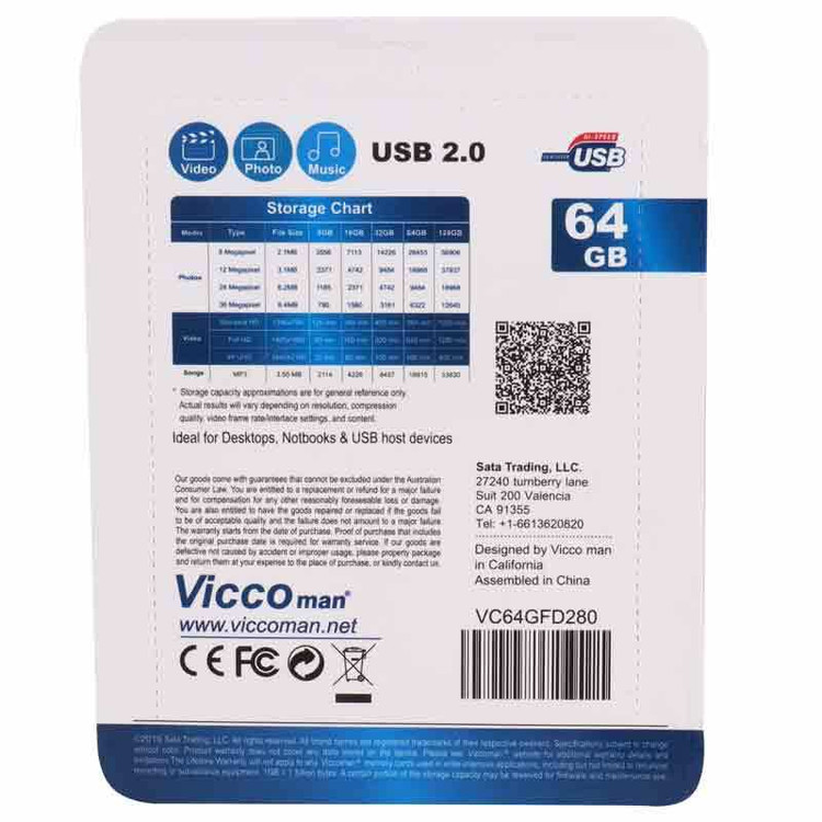 فلش 64 گیگ ویکومن کیفیت عالیViccoMan VC280
