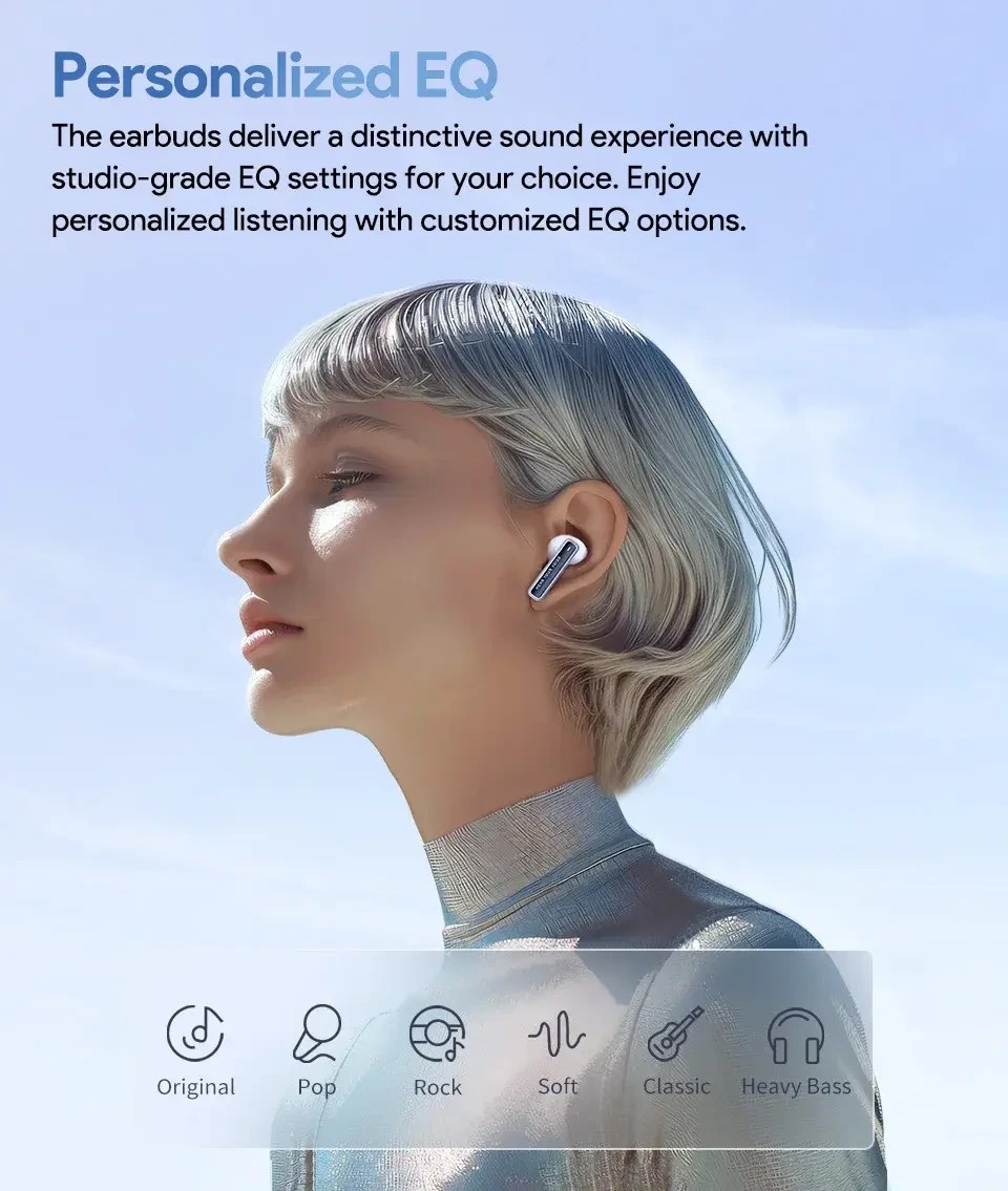 هدفون بلوتوثی کیو سی وای مدل QCY MeloBuds Neo بدون قابلیت نویز کنسلینگ با تضمین کیفیت و پک اصلی