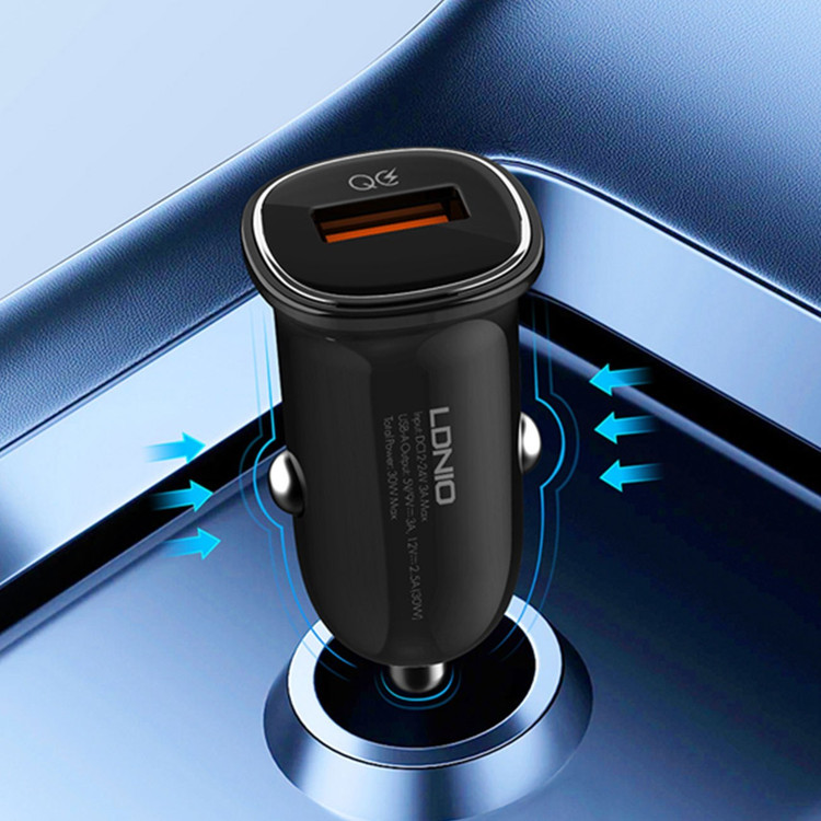 شارژر فندکی 30وات الدینیو مدل C105پک اصلی و تضمین کیفیت