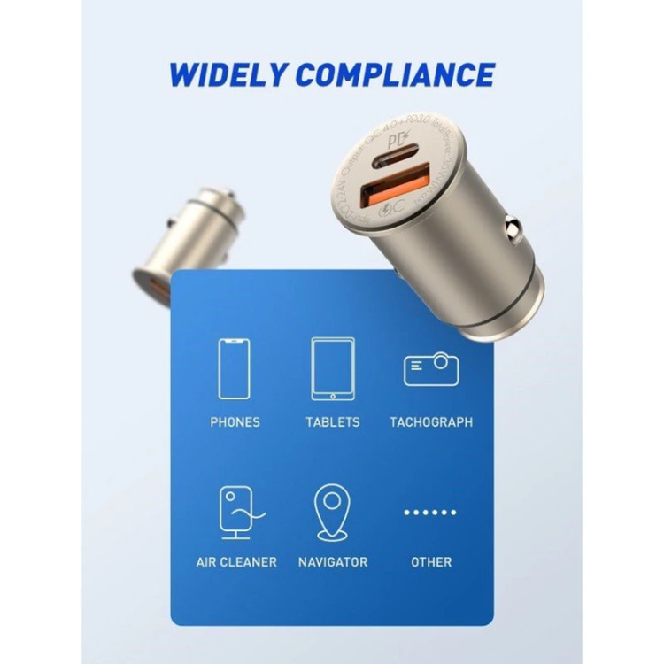 شارژر فندکی 30 وات الدینیو مدل C506Q به همراه کابل تبدیل USB-Cبا تضمین کیفیت و اصلی بودن