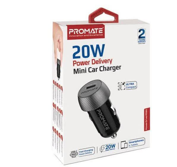 شارژر فندکی مشکی پرومیت Promate مدل PD20فست شارژ پک اصلی