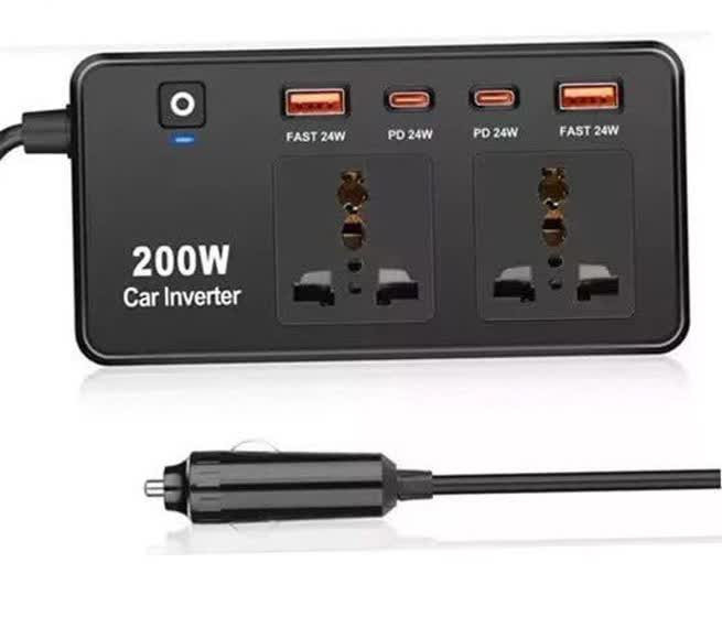 شارژر فندکی هیسکا مدل CH-5519 ظرفیت ۲۰۰ وات پک اصلی و فست شارژ