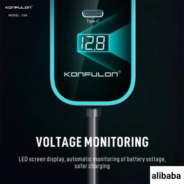 شارژر فندکی کانفلون c84دارای4پورت وفست شارژ با کیفیت عالی
