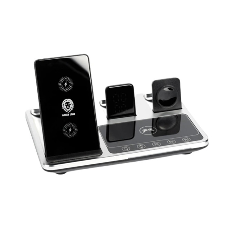 شارژر رومیزی گرین لاین وایرلس با پک اصلی مدل Wireless-Ch station 4 in 1