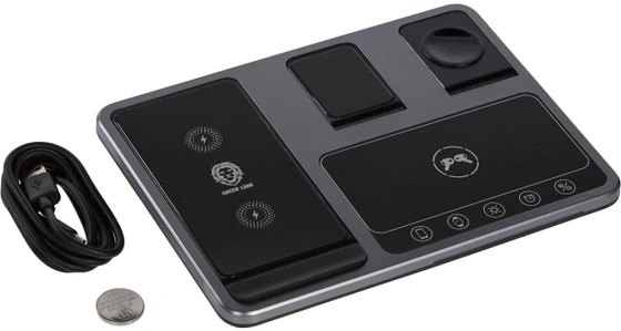 شارژر رومیزی گرین لاین وایرلس با پک اصلی مدل Wireless-Ch station 4 in 1