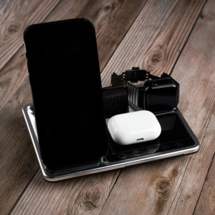 شارژر رومیزی گرین لاین وایرلس با پک اصلی مدل Wireless-Ch station 4 in 1