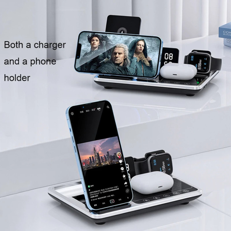 شارژر رومیزی گرین لاین وایرلس با پک اصلی مدل Wireless-Ch station 4 in 1