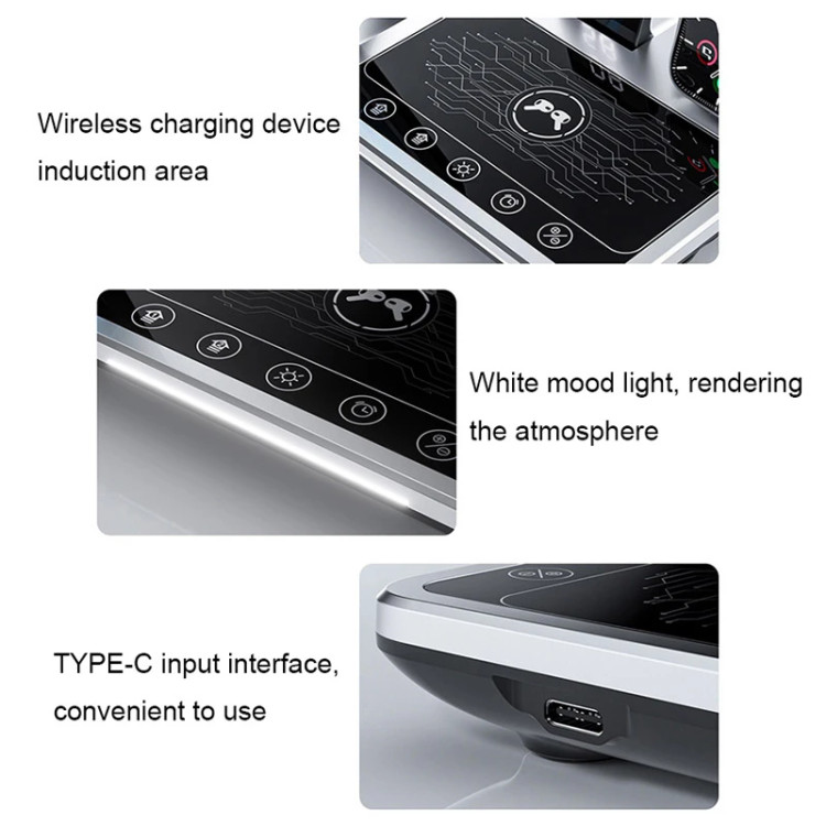 شارژر رومیزی گرین لاین وایرلس با پک اصلی مدل Wireless-Ch station 4 in 1