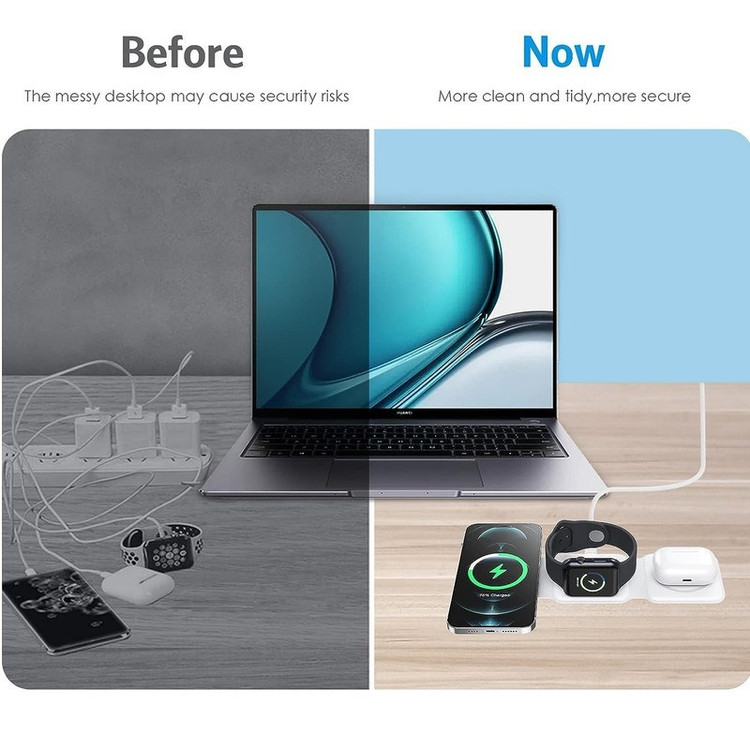 شارژر بی سیم مدل 3in1 magnetic wireless chargerهمراه با تست سلامت قبل از تحویل