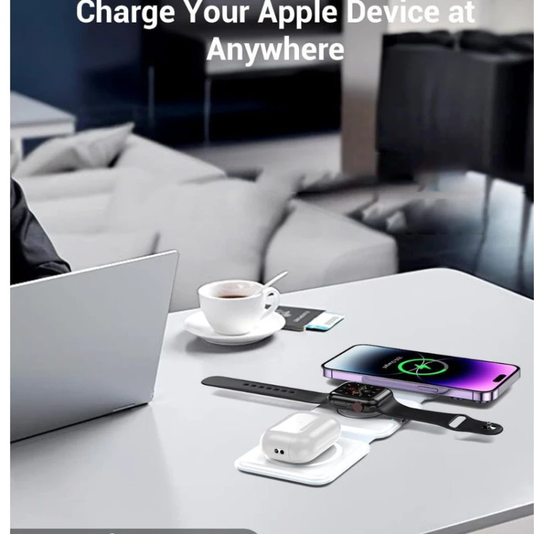 شارژر بی سیم مدل 3in1 magnetic wireless chargerهمراه با تست سلامت قبل از تحویل