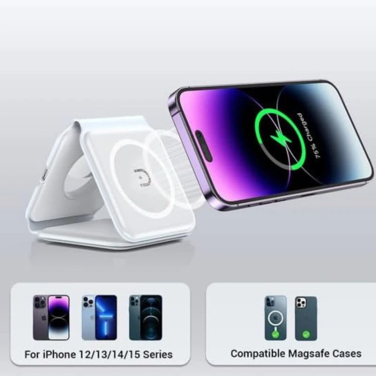 شارژر بی سیم مدل 3in1 magnetic wireless chargerهمراه با تست سلامت قبل از تحویل