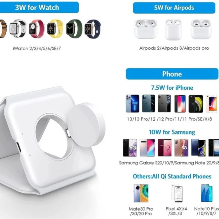 شارژر بی سیم مدل 3in1 magnetic wireless chargerهمراه با تست سلامت قبل از تحویل
