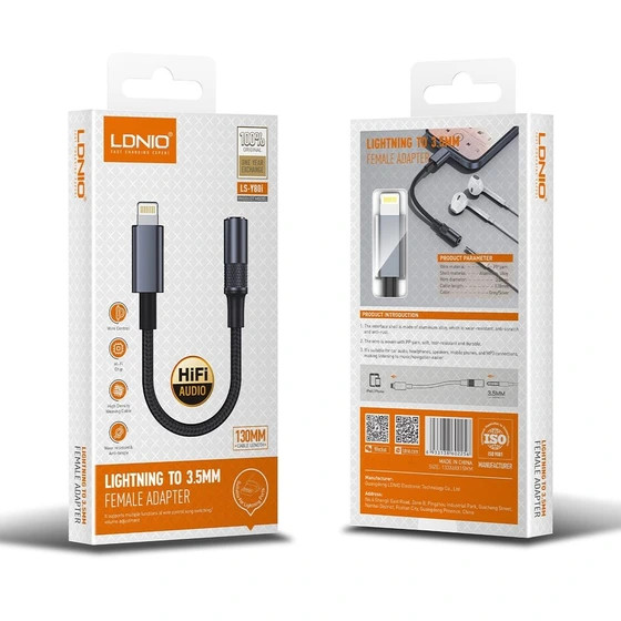 تبدیل Lightning به جک 3.5 میلی متری الدینیو LS-Y90iپک اصلی و تضمین اصالت کالا