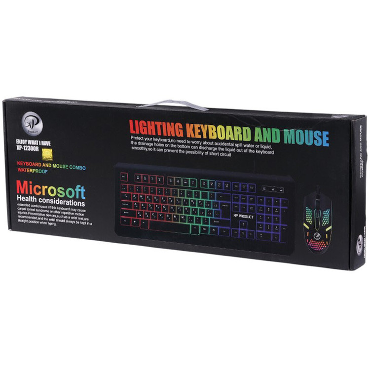 کیبورد و موس گیمینگ سیمی ایکس پی پروداکت XP-12300Rبا پک اصلی