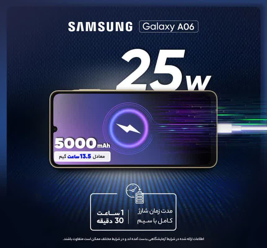 گوشی موبایل سامسونگ مدل Galaxy A06 دو سیم کارت پک اصلی