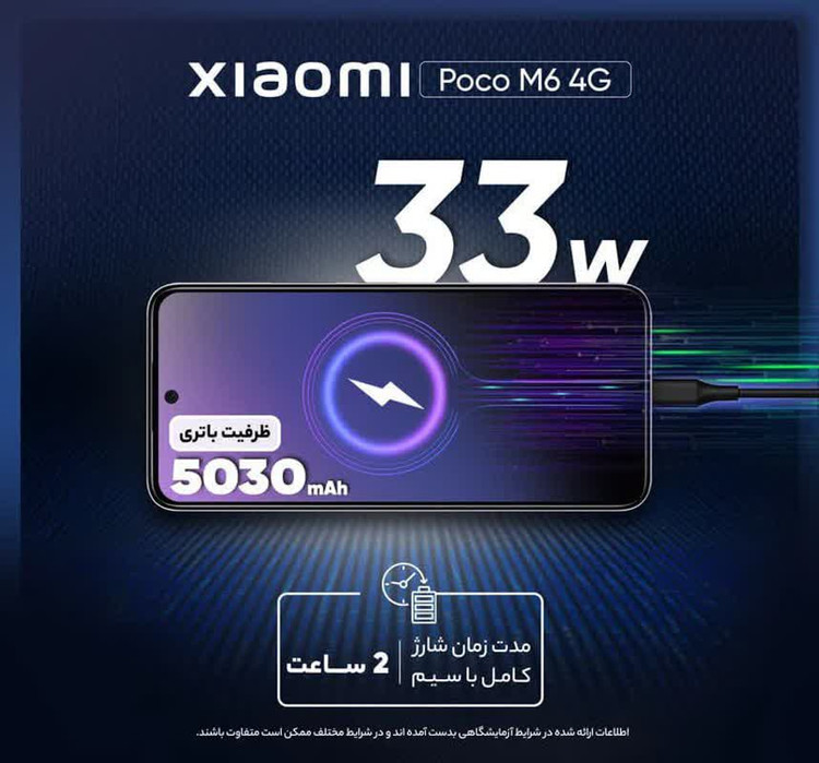 گوشی موبایل شیائومی مدل Poco M6 4G دو سیم کارت ظرفیت 256 گیگابایت و رم 8 گیگابایت