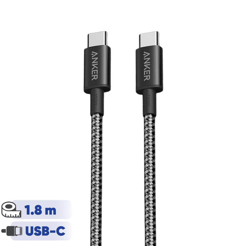 کابل تبدیل USB-C به USB-C انکر مدل Nylon A8753 اصلی