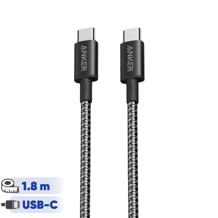 کابل تبدیل USB-C به USB-C انکر مدل Nylon A8753 اصلی