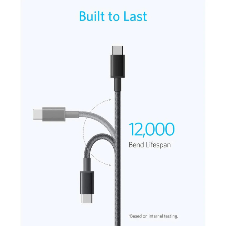 کابل تبدیل USB-C به USB-C انکر مدل Nylon A8753 اصلی